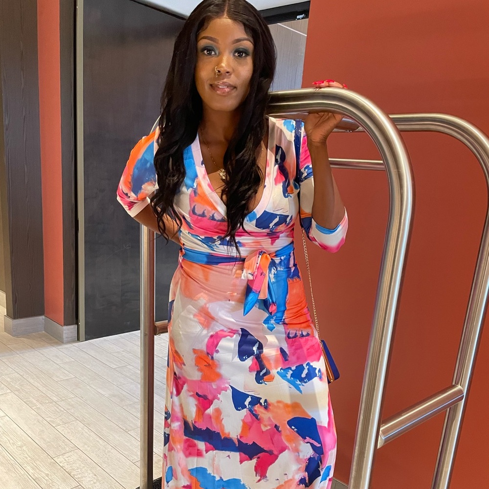 Colorful Wrap dress